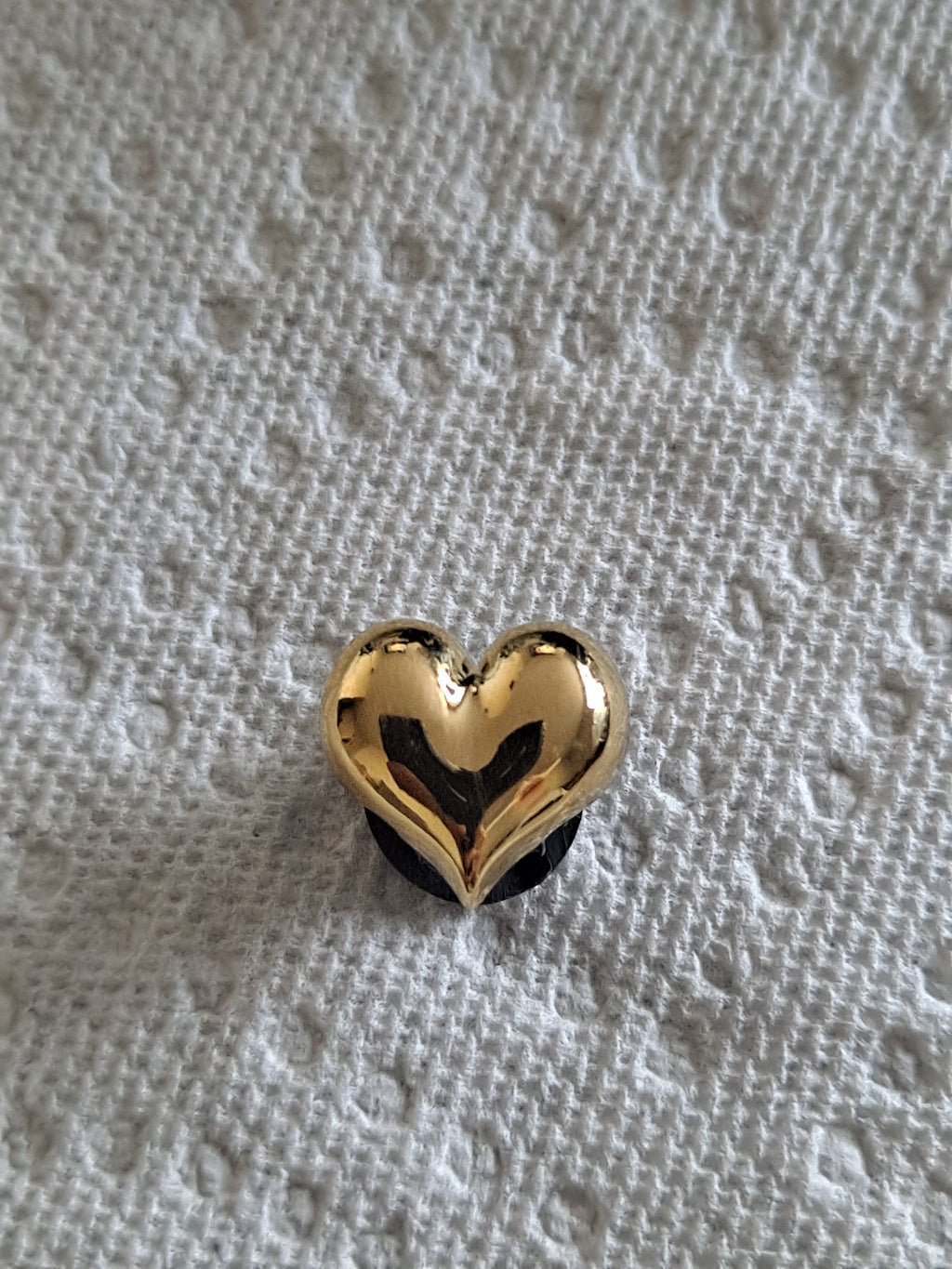Gold Acrylic Heart Shoe Charm