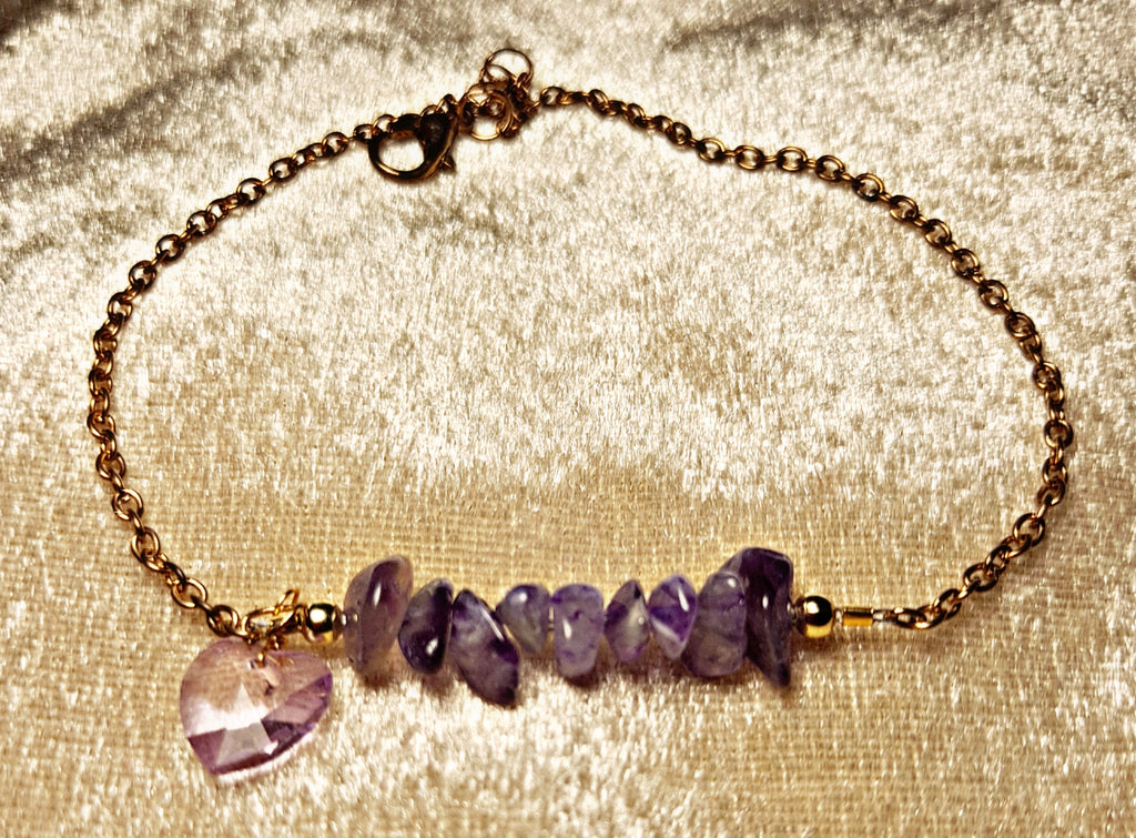 💜 Amethyst chain anklet