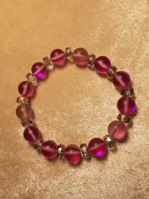 Single foiled bead & crystal Bracelet