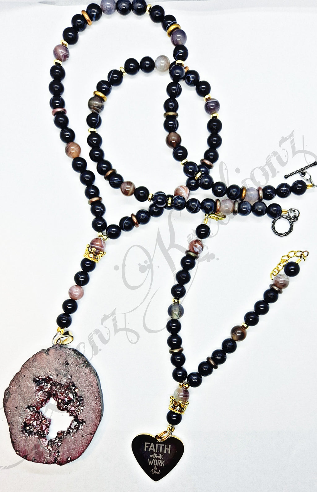 Stone Slice necklace/bracelet set