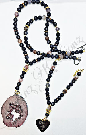 Stone Slice necklace/bracelet set