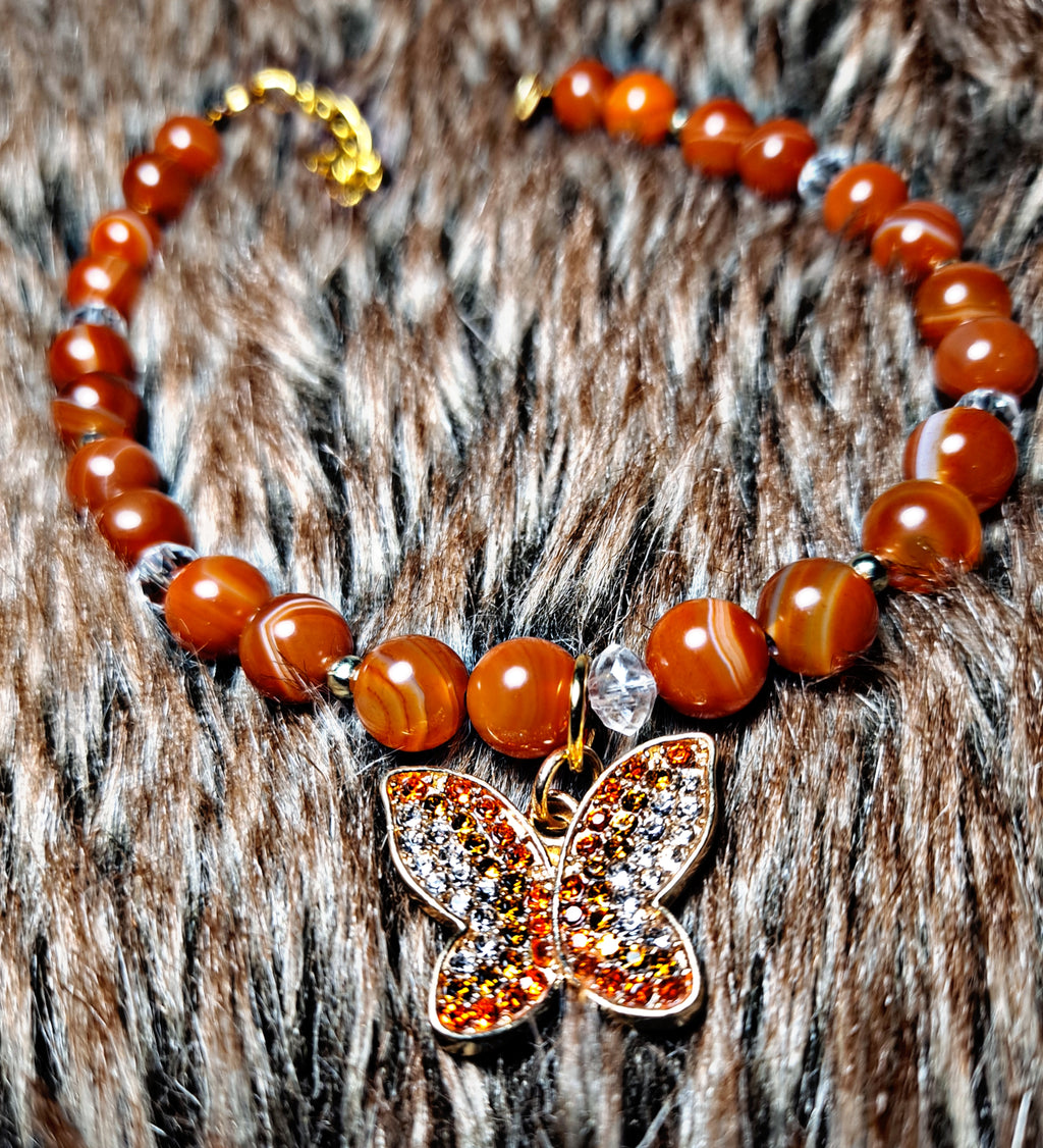 Red/orange Butterfly Anklet