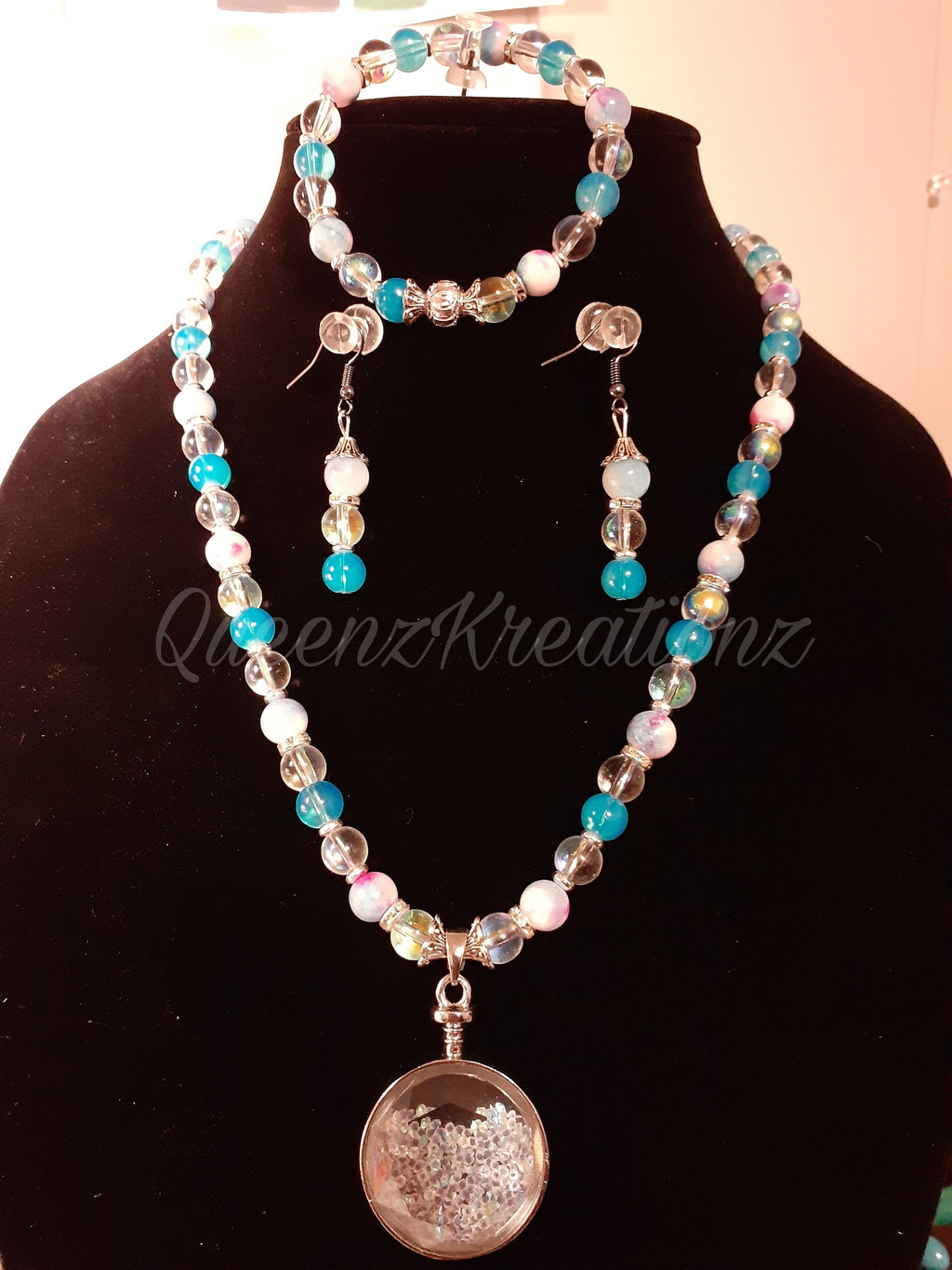 Colorful Necklace & earring set
